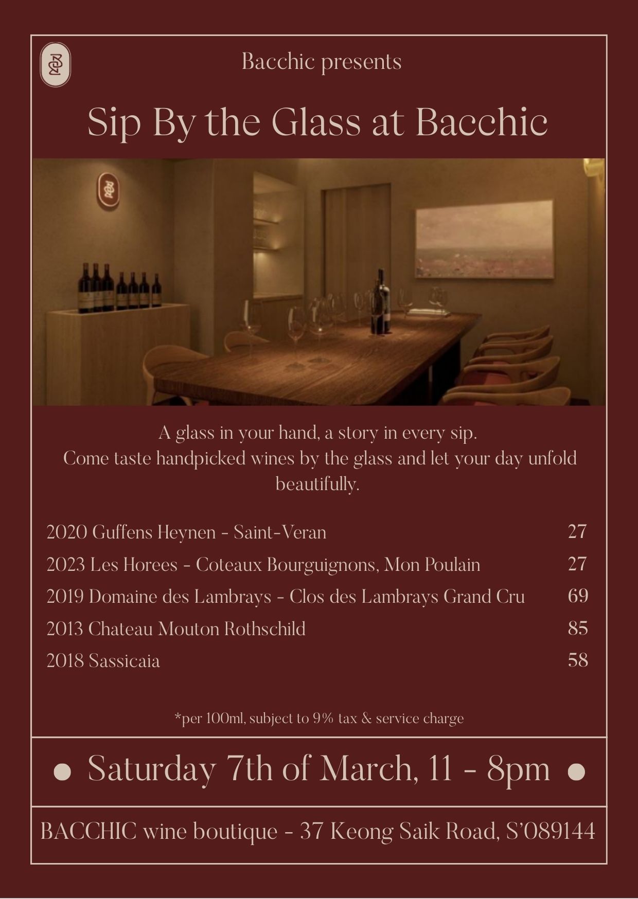 20260314 - Sip By the Glass at Bacchic